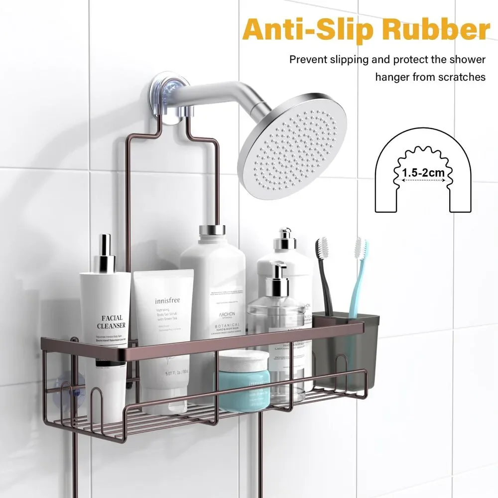 AKTECKE Shower Caddy Hanging Bathroom Organizer Shelf for Inside Shower Bronze